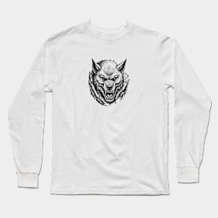 Male Werewolf Head Long Sleeve T-Shirt